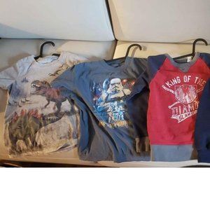 All for $20 - 3 Shirts for kids 6 and 7 years old / dinousaurs star wars basebal